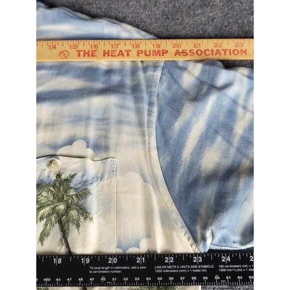 Pierre Cardin Tropical Girls Boat Lighthouse Palms Flowers Button Down Shirt L - Picture 5 of 9